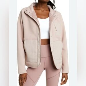 Zella Layer Up Jacket with faux shearling lining sz M